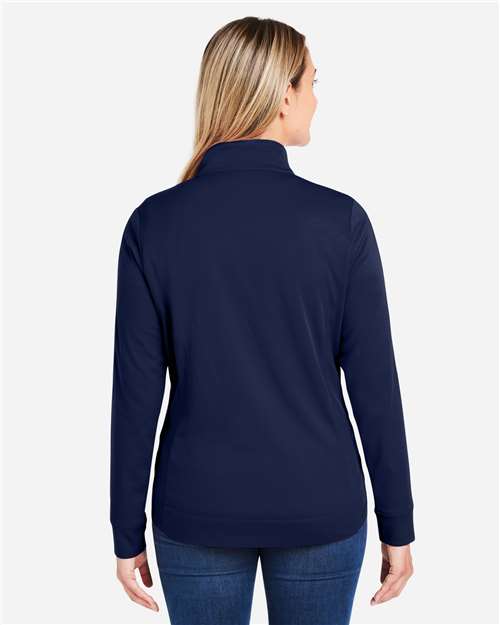 Women's Market Snag Protect Mesh Colorblock Quarter-Zip Pullover - Classic Navy Heather/ Carbon