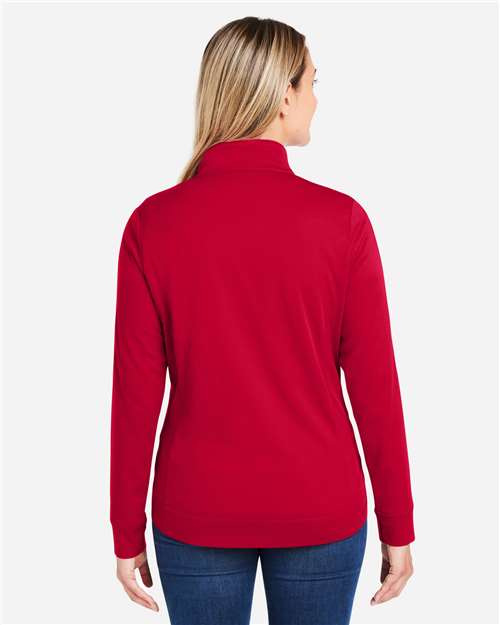 Women's Market Snag Protect Mesh Colorblock Quarter-Zip Pullover - Classic Red/ Carbon