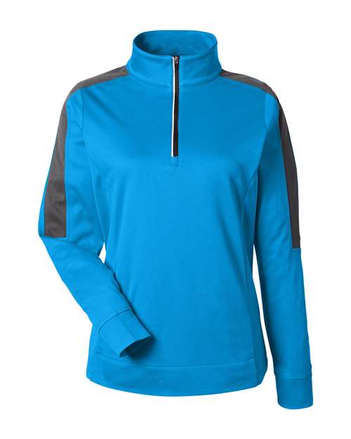 Women's Market Snag Protect Mesh Colorblock Quarter-Zip Pullover - Electric Blue/ Carbon