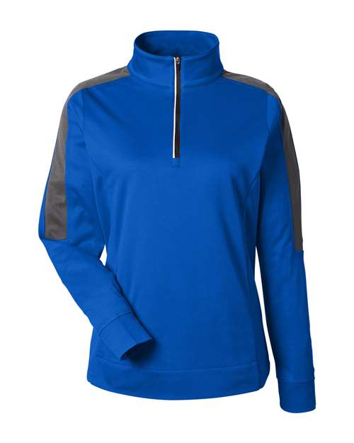 Women's Market Snag Protect Mesh Colorblock Quarter-Zip Pullover - True Royal/ Carbon