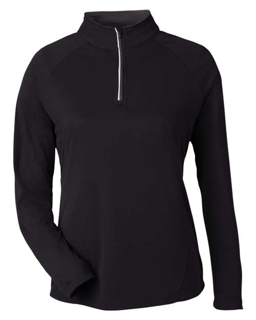 Women's Origin Performance Pique Quarter-Zip Pullover - Black/ Carbon
