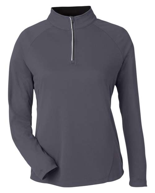 Women's Origin Performance Pique Quarter-Zip Pullover - Carbon/ Black