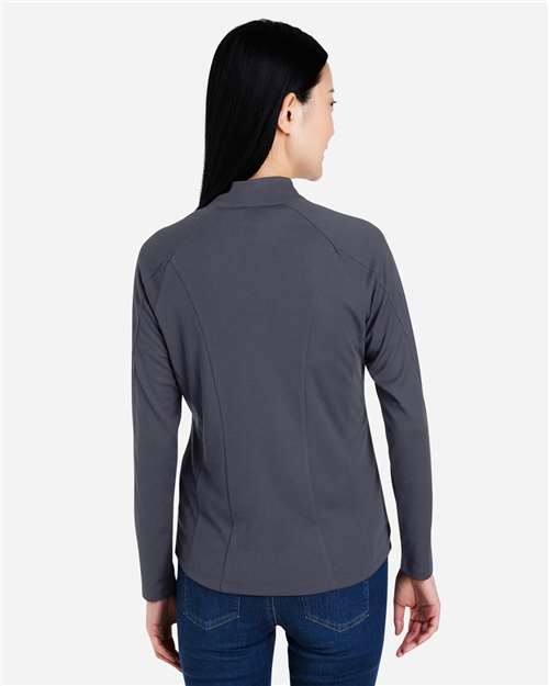 Women's Origin Performance Pique Quarter-Zip Pullover - Carbon/ Black