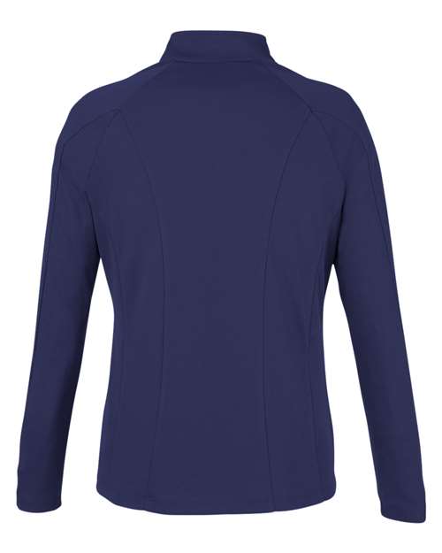 Women's Origin Performance Pique Quarter-Zip Pullover - Classic Navy Heather/ Carbon