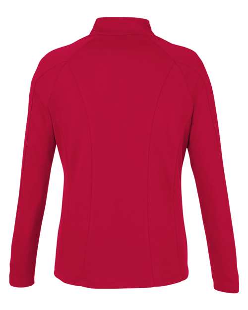Women's Origin Performance Pique Quarter-Zip Pullover - Classic Red/ Carbon