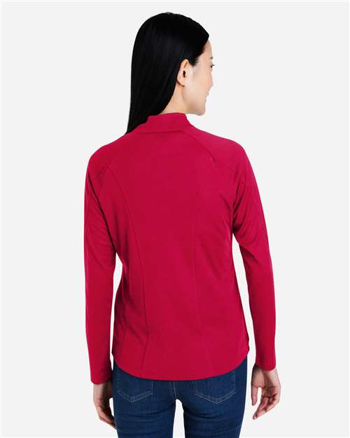 Women's Origin Performance Pique Quarter-Zip Pullover - Classic Red/ Carbon