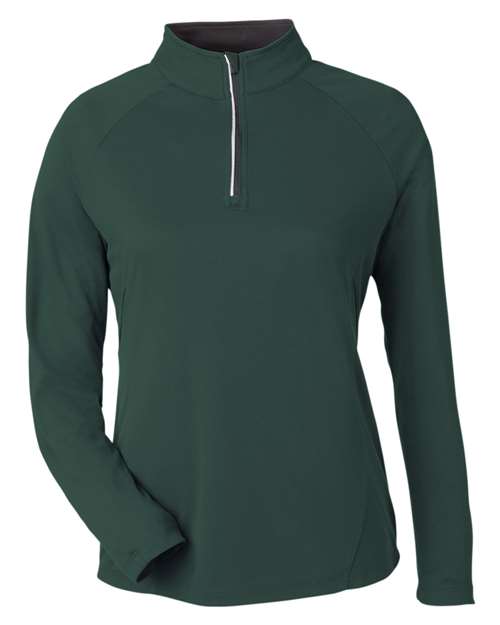 Women's Origin Performance Pique Quarter-Zip Pullover - Forest/ Carbon