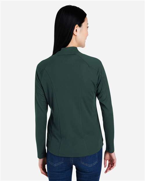 Women's Origin Performance Pique Quarter-Zip Pullover - Forest/ Carbon