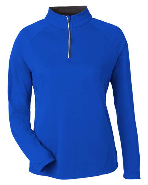 Women's Origin Performance Pique Quarter-Zip Pullover - True Royal/ Carbon
