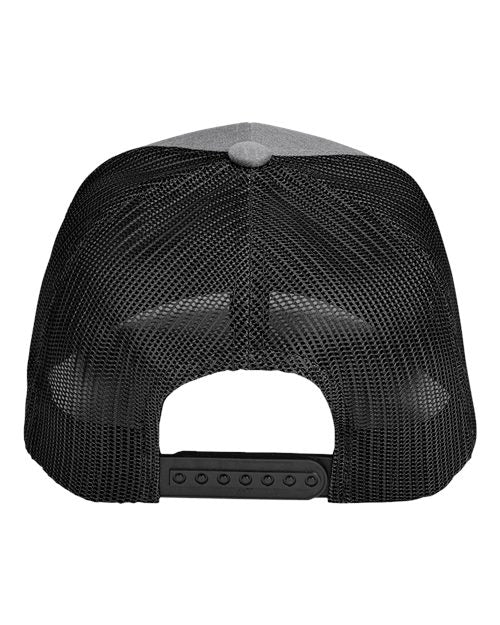 Youth Zone Sonic Heather Trucker Cap by Yupoong - Dark Grey Heather/ Black