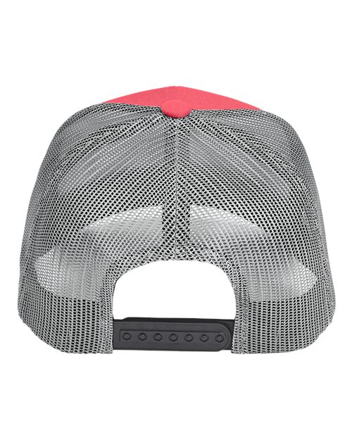 Youth Zone Sonic Heather Trucker Cap by Yupoong - Sport Red Heather/ Sport Graphite