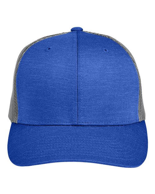 Youth Zone Sonic Heather Trucker Cap by Yupoong - Sport Royal Heather/ Sport Graphite