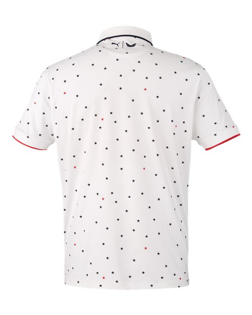Men's Volition Skylight Patriotic Polo - Bright White/ Navy Blazer