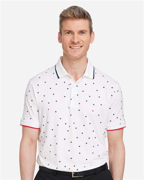 Men's Volition Skylight Patriotic Polo - Bright White/ Navy Blazer