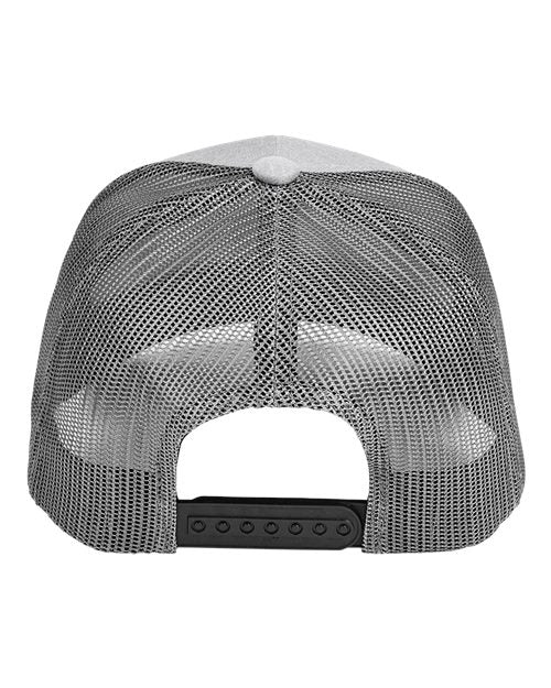 Zone Sonic Heather Trucker Cap by Yupoong - Athletic Heather/ Sport Graphite