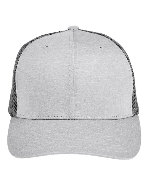 Zone Sonic Heather Trucker Cap by Yupoong - Athletic Heather/ Sport Graphite
