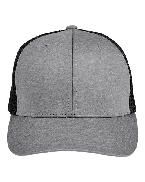 Zone Sonic Heather Trucker Cap by Yupoong - Dark Grey Heather/ Black