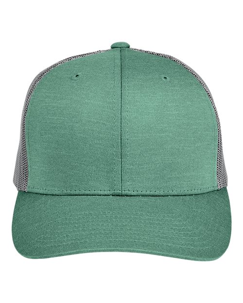 Zone Sonic Heather Trucker Cap by Yupoong - Sport Forest Heather/ Sport Graphite