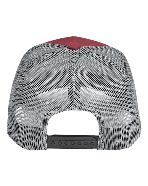 Zone Sonic Heather Trucker Cap by Yupoong - Sport Maroon Heather/ Sport Graphite