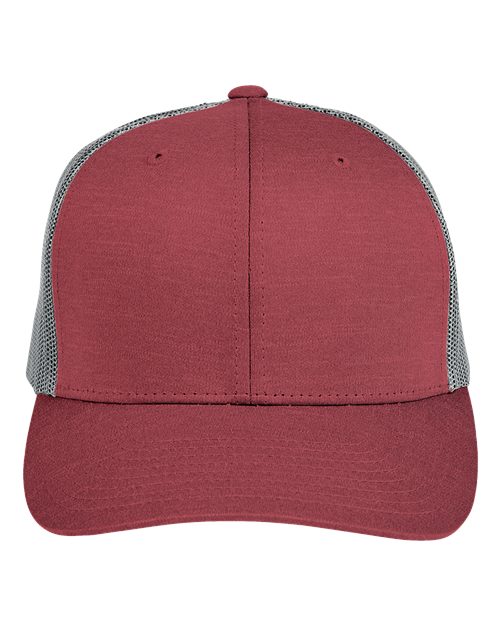 Zone Sonic Heather Trucker Cap by Yupoong - Sport Maroon Heather/ Sport Graphite