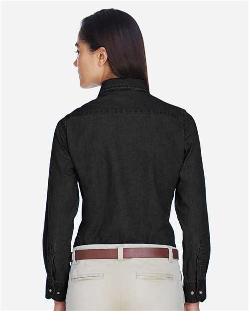 Women's Denim Shirt - Washed Black