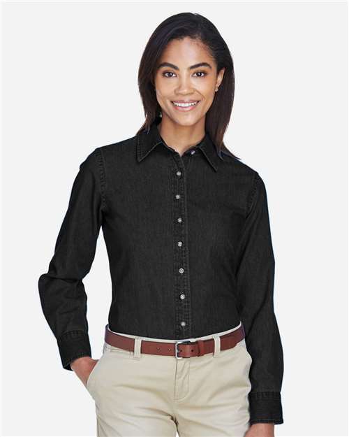 Women's Denim Shirt - Washed Black