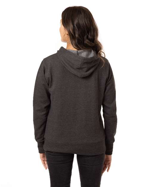 Women's Heathered Full-Zip Hooded Sweatshirt - Charcoal