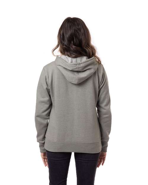 Women's Heathered Full-Zip Hooded Sweatshirt - Military Green