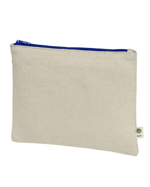 Hemp Pouch - Natural/ Blue