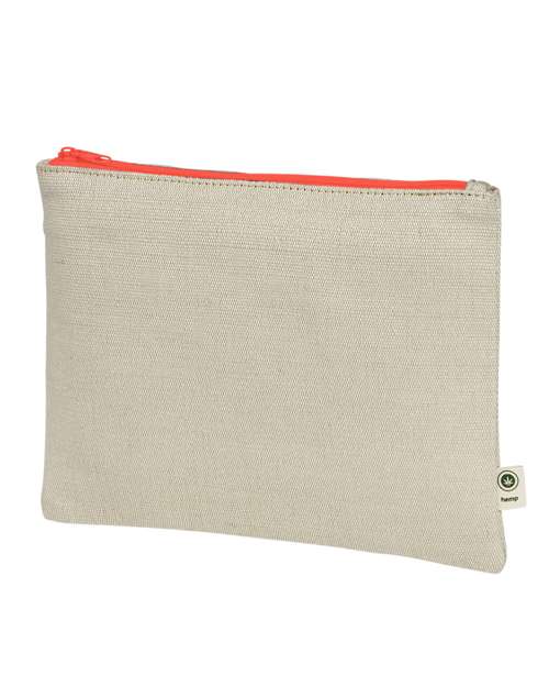Hemp Pouch - Natural/ Orange