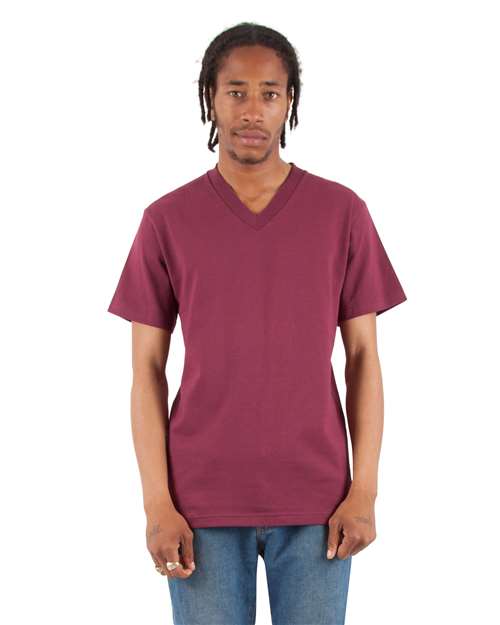 Unisex V-Neck T-Shirt - Burgundy