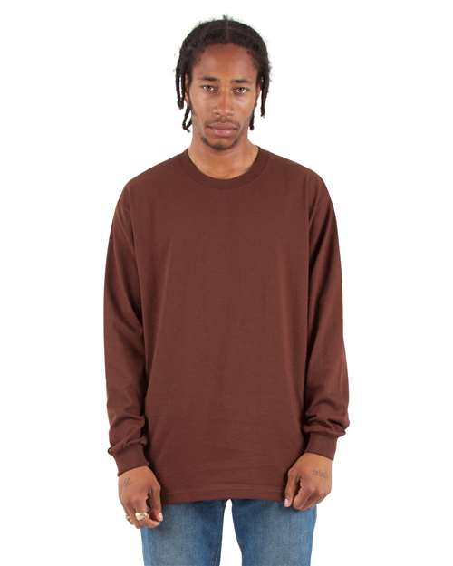 Unisex Max Heavyweight Long Sleeve T-Shirt - Brown
