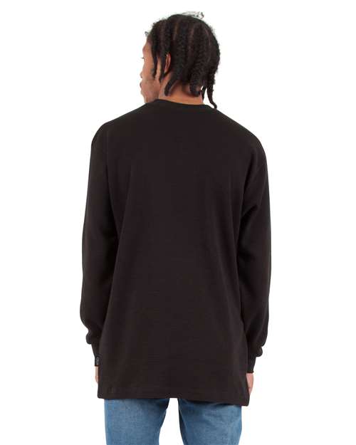 Unisex Heavyweight Thermal Long Sleeve T-Shirt - Black