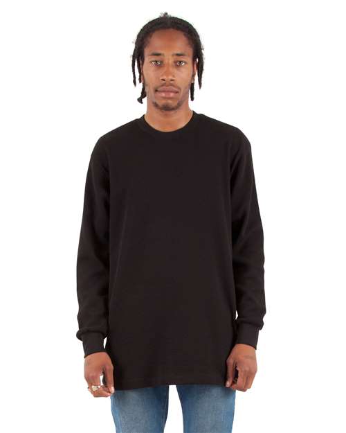 Unisex Heavyweight Thermal Long Sleeve T-Shirt - Black
