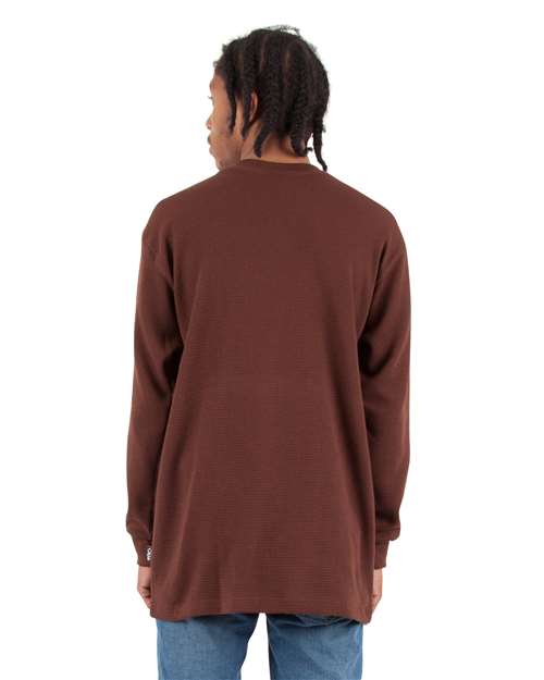 Unisex Heavyweight Thermal Long Sleeve T-Shirt - Brown