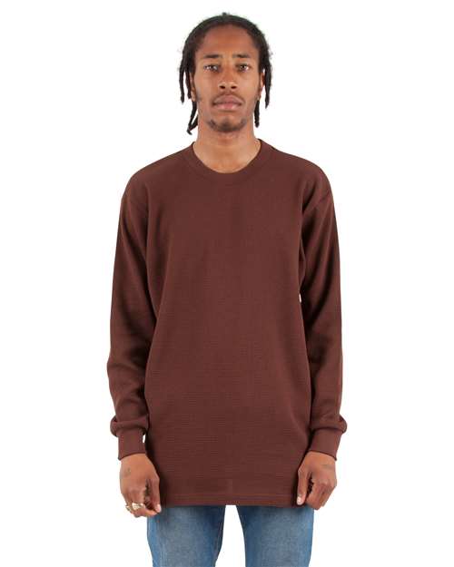 Unisex Heavyweight Thermal Long Sleeve T-Shirt - Brown