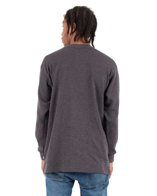 Unisex Heavyweight Thermal Long Sleeve T-Shirt - Charcoal Grey Heather