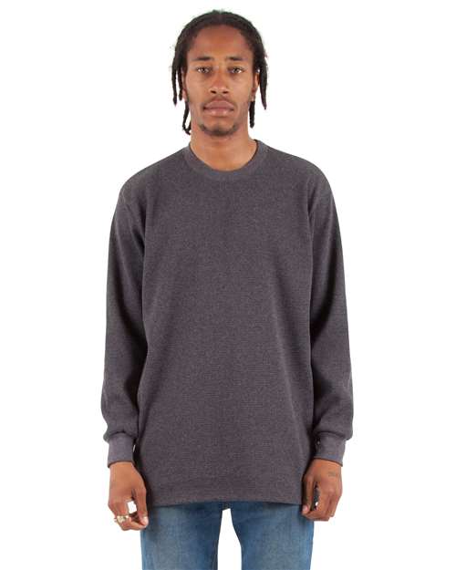 Unisex Heavyweight Thermal Long Sleeve T-Shirt - Charcoal Grey Heather