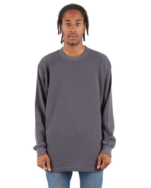 Unisex Heavyweight Thermal Long Sleeve T-Shirt - Dark Grey