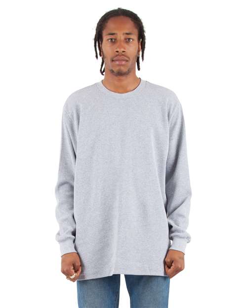 Unisex Heavyweight Thermal Long Sleeve T-Shirt - Heather Grey