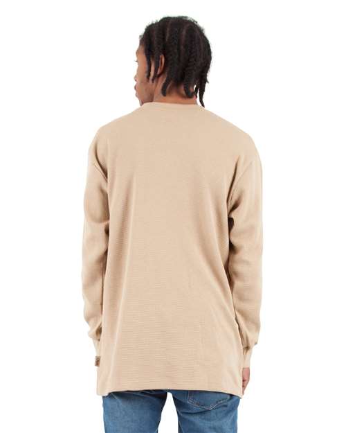 Unisex Heavyweight Thermal Long Sleeve T-Shirt - Khaki
