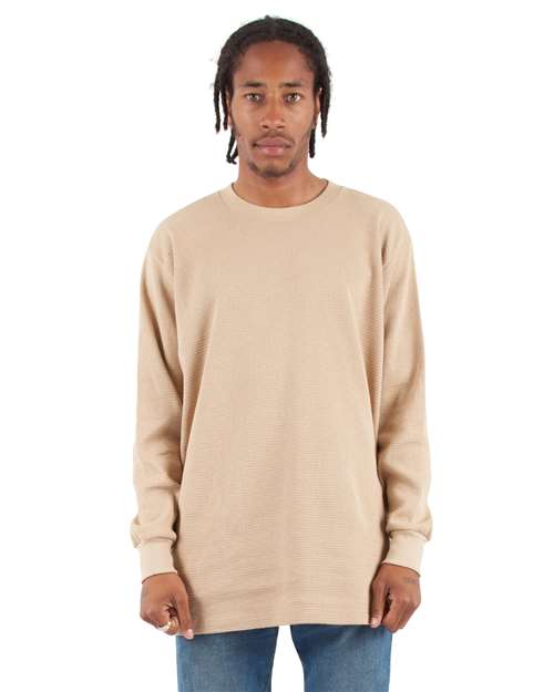 Unisex Heavyweight Thermal Long Sleeve T-Shirt - Khaki