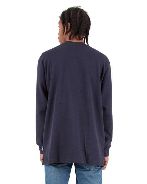 Unisex Heavyweight Thermal Long Sleeve T-Shirt - Navy