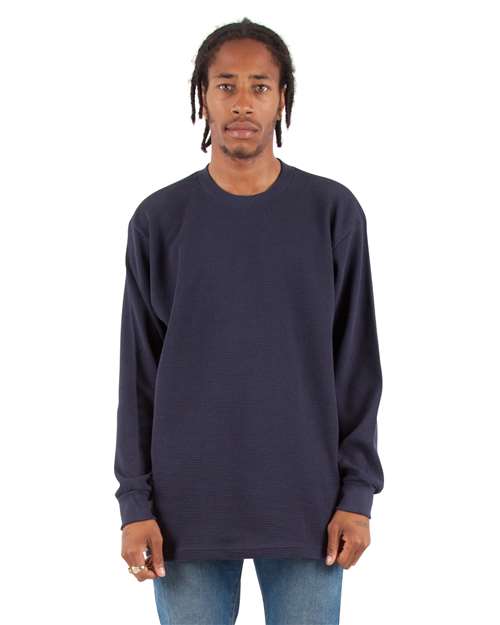 Unisex Heavyweight Thermal Long Sleeve T-Shirt - Navy