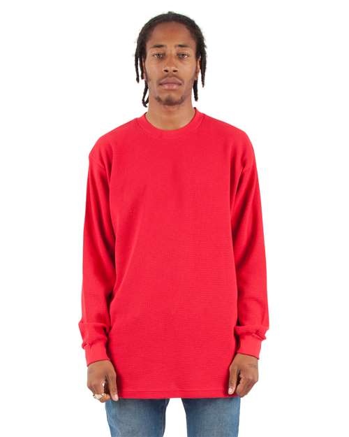 Unisex Heavyweight Thermal Long Sleeve T-Shirt - Red