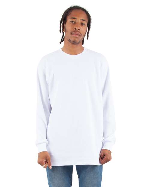 Unisex Heavyweight Thermal Long Sleeve T-Shirt - White