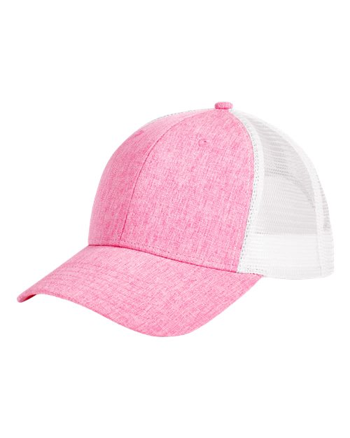 Sport Trucker Cap - Heather Pink/ White