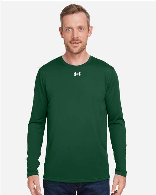 Men's Team Tech™ Long Sleeve T-Shirt - Forest Green/ White