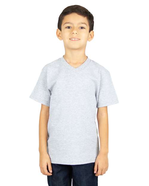 Youth V-Neck T-Shirt - Heather Grey