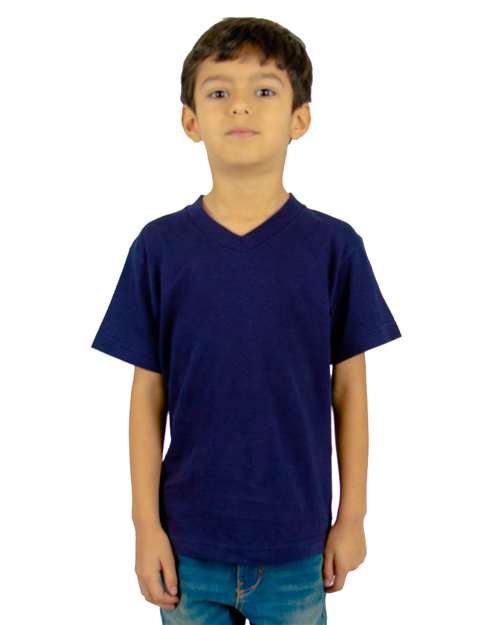 Youth V-Neck T-Shirt - Navy